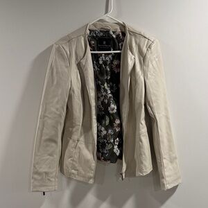 Women's Beige Leather Jacket